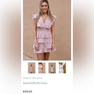 Show Me Your Mumu Pink Sweet Ruffle Mini Dress- M